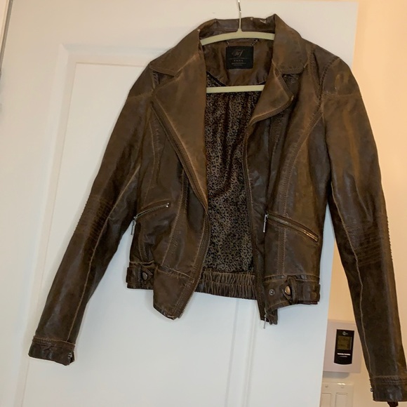 Zara - Deep Brown Faux Leather Jacket - Picture 1 of 4
